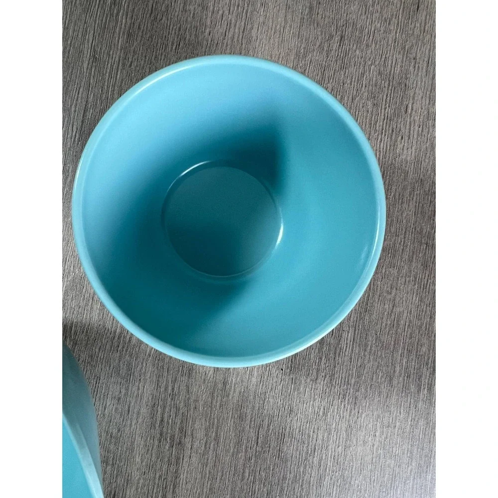 Vtg MCM Windsor Melmac Melamine Cream and Sugar Turquoise Blue Set w/ top